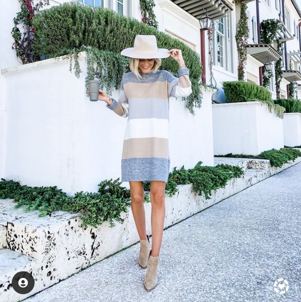 Fable Striped Swater Dress